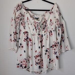 Torrid Floral Off-Shoulder Smocked Blouse